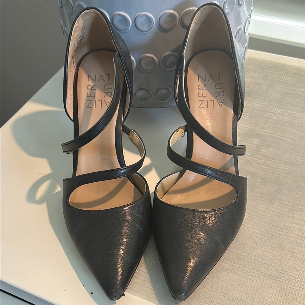 Naturalizer Black High-Heeled Pumps with Straps